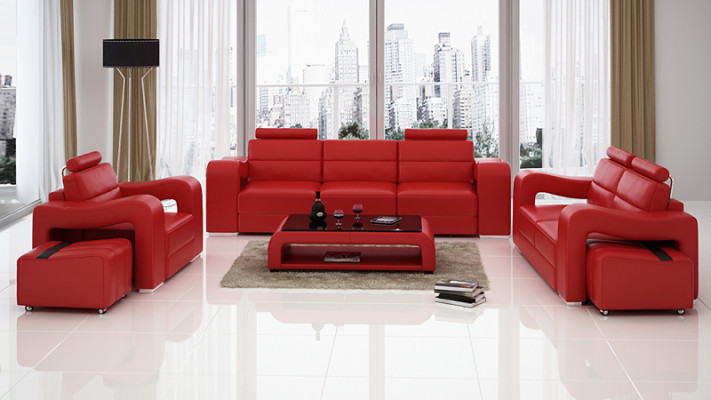 Living Leather Landscape Sofa Couch Suite Corner Sofas Seat Sets new Upholstery