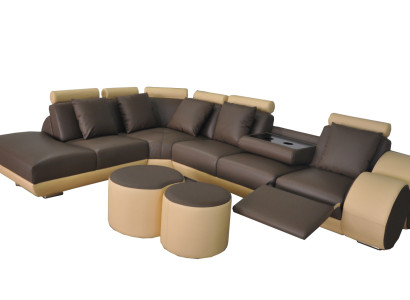 XXL Couch Big Corner Sofa Leather Corner Suite Corner Landscape Upholstery L-shape