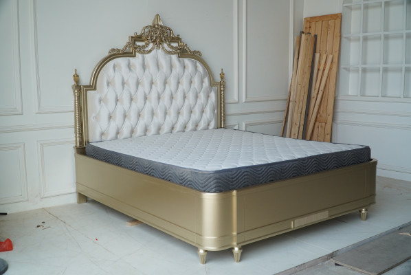Chesterfield Wood Double bed Beds Design Upholstery Bed Marriage Bedroom 180x200