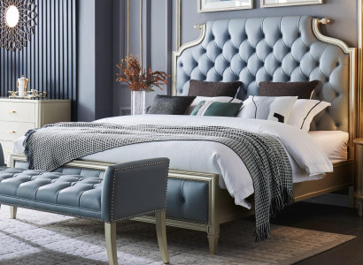 A high-quality designer bed in Chesterfield style for your bedroom