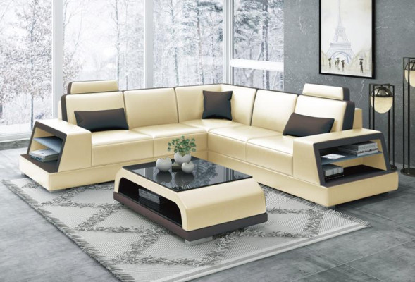 Corner sofa L-shape G8045B Corner Sofa Upholstery Couch Seat Corner Leather Suite Modern