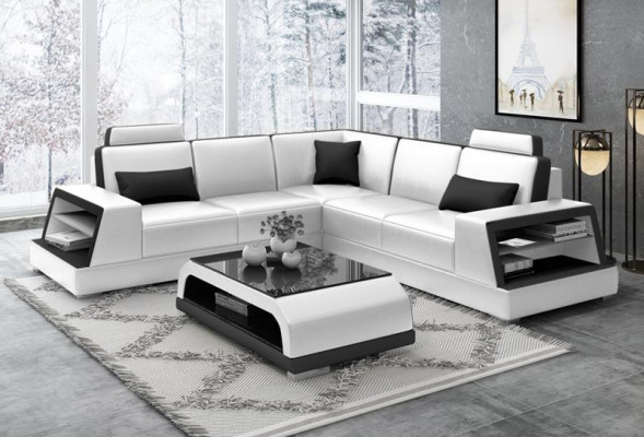 Corner sofa L-shape G8045B Corner Sofa Upholstery Couch Seat Corner Leather Suite Modern