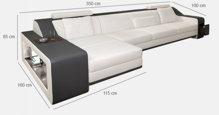 Design Corner sofa Sofa Couch Upholstery Seat Corner Suite Sofas Leather Textile Themar BW