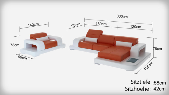 Leather sofa Living landscape Corner sofa L-shape Armchair Set Suite Modern Sofa G8006E