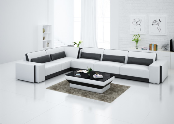 Leather sofa Couch Living landscape Corner Modern Corner sofa Design Suite Sofa