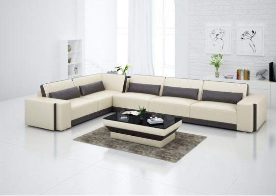 Leather sofa Couch Living landscape Corner Modern Corner sofa Design Suite Sofa