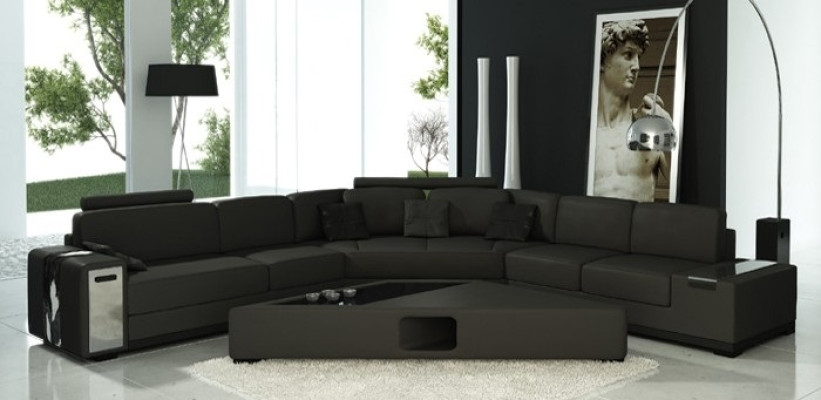 Leather sofa Corner sofa Sofa with USB Upholstery Designer Corner suite Living landscape LimaS
