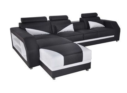 Design Leather Upholstery Seat Room Corner Living Sofa Couch Suite Designer