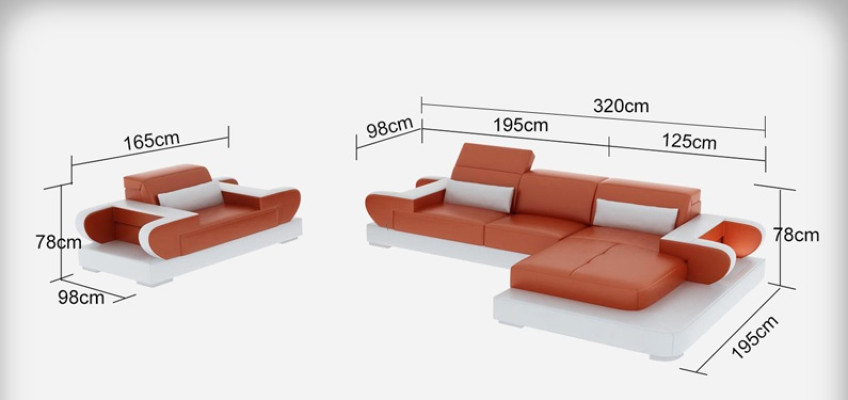 Design XXL Big Sofa Corner sofa Leather sofa Couch Armchair Upholstery Living landscape G8002E