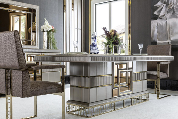 Dining table Gray Modern Dining room Beautiful Kitchen Wood Tables Design Luxury Metal new