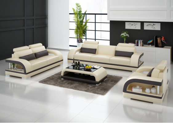 Leather sofa Couch Living landscape 3+2+1 Seater Sofa Suite Decor Design new