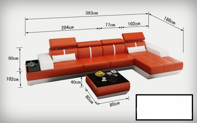 Leather sofa L-shape Couch Living landscape Corner sofa Suite Design Modern Sofa USB Eu