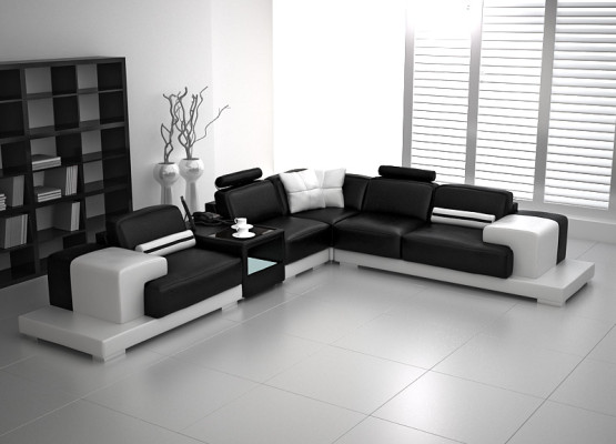 Leather sofa Couch Living landscape Corner sofa Eck Suite Design Modern Sofa with USB new