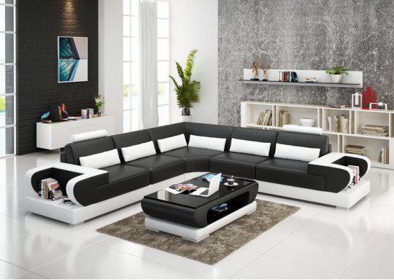 Leather Sofa Couch Living landscape Corner Suite Design Modern Sofa with USB Corner sofa