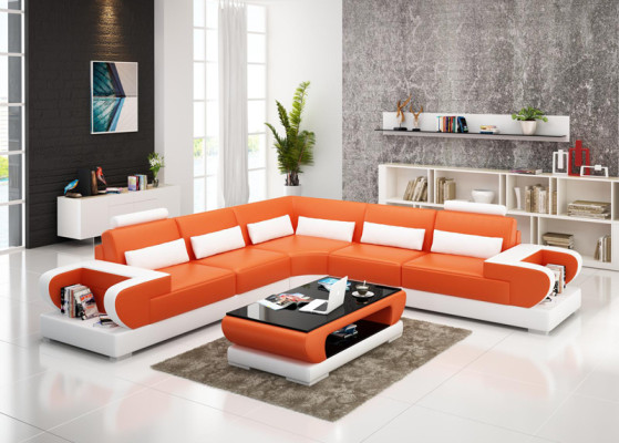 Leather Sofa Couch Living landscape Corner Suite Design Modern Sofa with USB Corner sofa