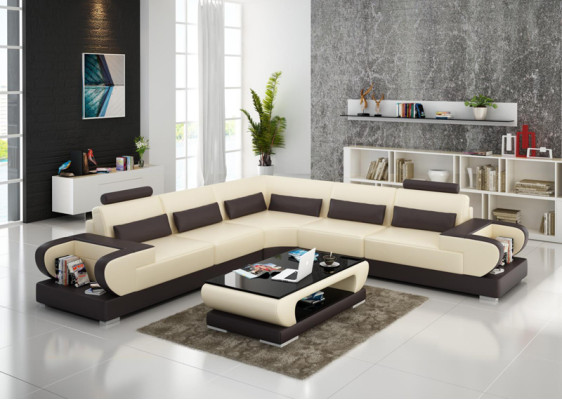 Leather Sofa Couch Living landscape Corner Suite Design Modern Sofa with USB Corner sofa