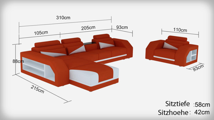 Leather Corner Sofa Suite Sofas Couches Upholstery Living landscape Armchair Corner