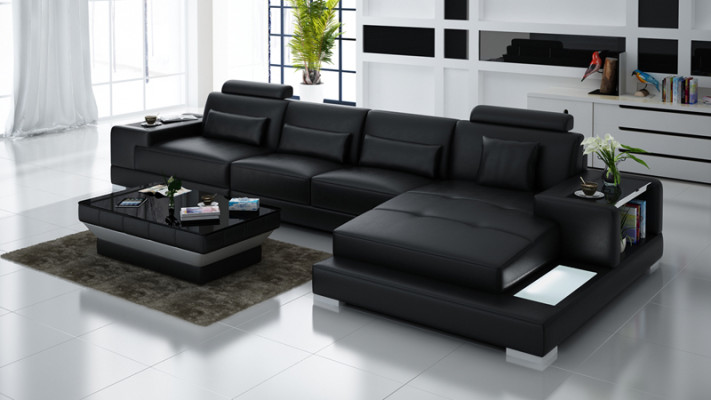 Leather sofa Couch Living landscape with USB Corner sofa Eck Suite Design Modern Sofa