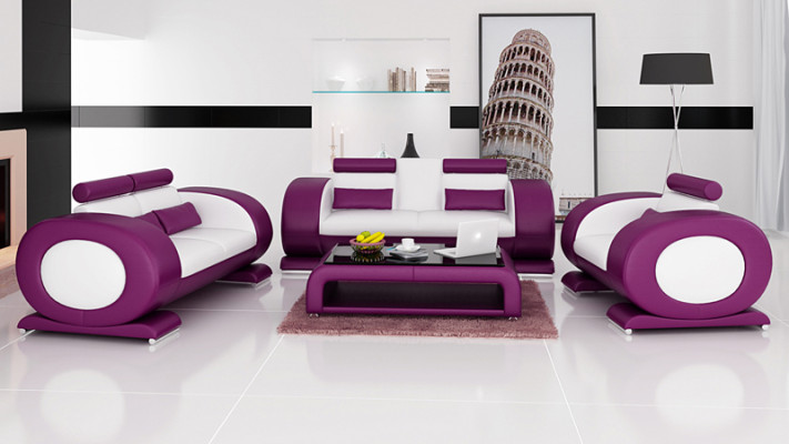 Leather Sofa Modern Couch Living landscape 3+2+1 Seater Suite Design Sofa with USB