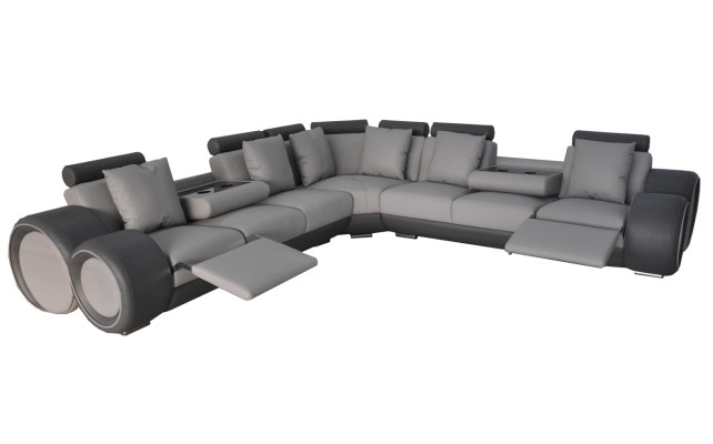 Corner Leather Modern XXL Couch Living landscape Leather Sofa Sofa L-shape A1163 III