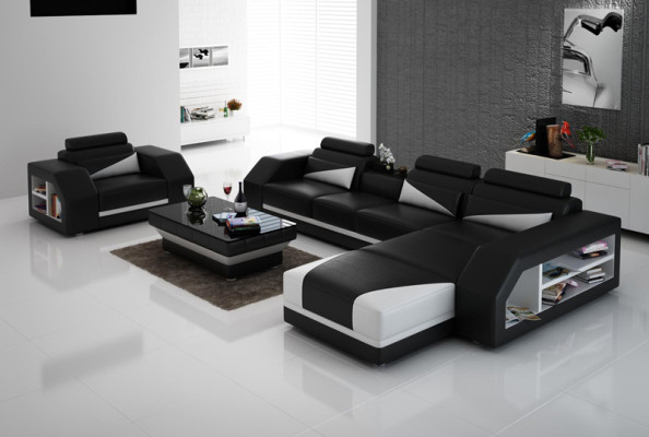 Leather sofa Couch Living landscape Corner sofa L-shape Design Modern Sofa new G8018F