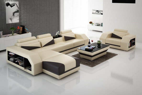Leather sofa Couch Living landscape Corner sofa L-shape Design Modern Sofa new G8018F