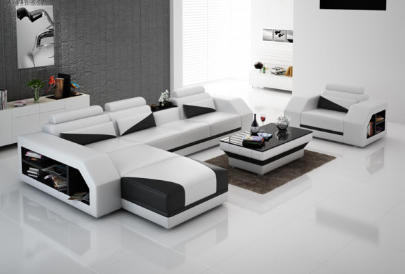 Leather sofa Couch Living landscape Corner sofa L-shape Design Modern Sofa new G8018F