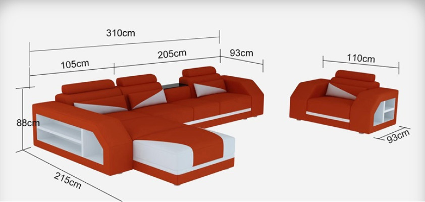 Leather sofa Couch Living landscape Corner sofa L-shape Design Modern Sofa new G8018F