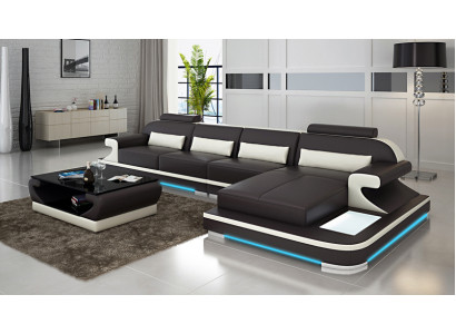 Leather sofa Couch Living landscape Corner sofa Corner Suite Design Modern Sofa G8021C