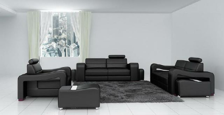 Designer leather sofa sofa set Couch Sofa Seat Upholstery Suite 3+2+1 Set PISA