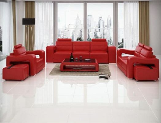 Designer leather sofa sofa set Couch Sofa Seat Upholstery Suite 3+2+1 Set PISA
