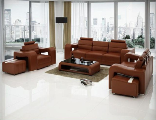 Designer leather sofa sofa set Couch Sofa Seat Upholstery Suite 3+2+1 Set PISA