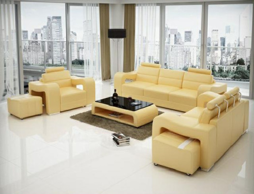Designer leather sofa sofa set Couch Sofa Seat Upholstery Suite 3+2+1 Set PISA