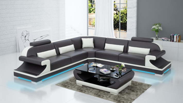 Leather sofa Couch Living landscape Modern Corner Corner sofa Sofa Design Suite