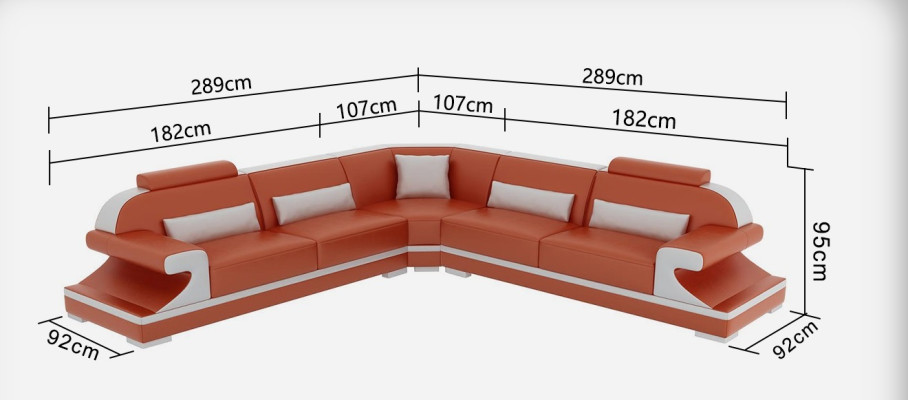 Leather sofa Couch Living landscape Modern Corner Corner sofa Sofa Design Suite