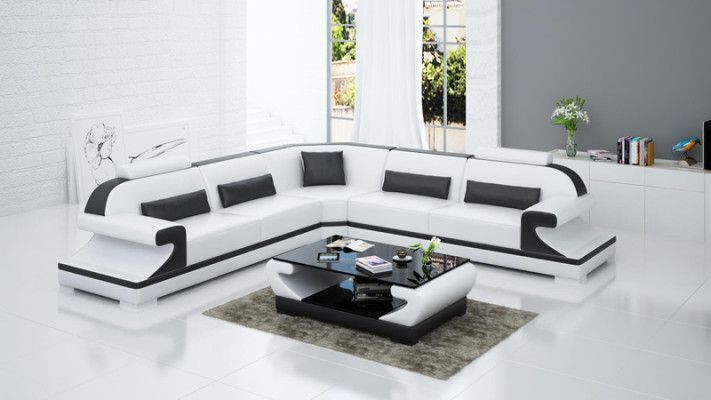 Leather sofa Couch Living landscape Modern Corner Corner sofa Sofa Design Suite