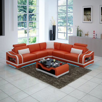 Leather sofa sofa couch living landscape corner sofa corner modern design suite