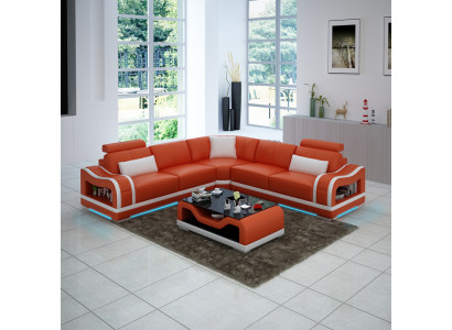Leather sofa sofa couch living landscape corner sofa corner modern design suite