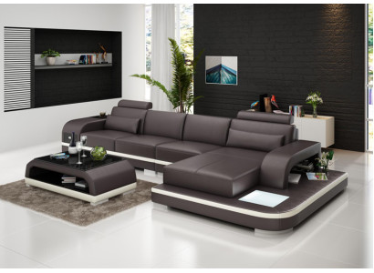 Modern elegant design L-shaped corner sofa from leather for timeless living spaces