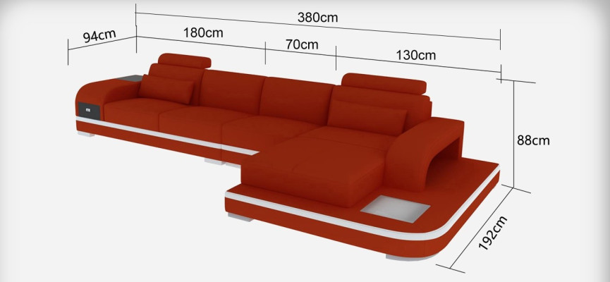 Modern elegant design L-shaped corner sofa from leather for timeless living spaces