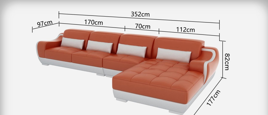 Discover our charming new corner sofa in L-shape for stylish living ambience