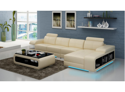 Modern Sofa L-shaped Corner sofa from Leather in a beautiful modern designer style