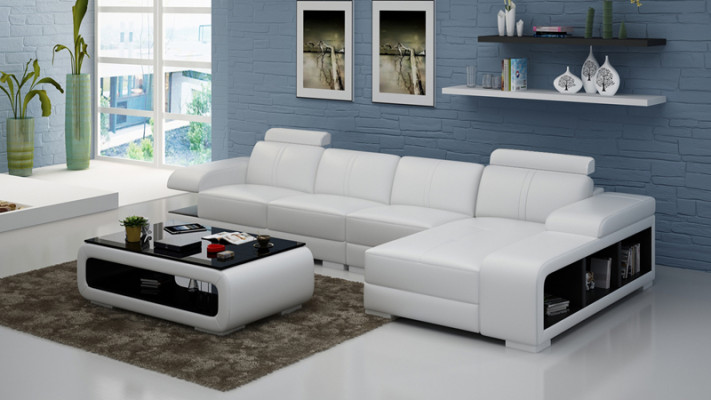 Modern Sofa L-shaped Corner sofa from Leather in a beautiful modern designer style