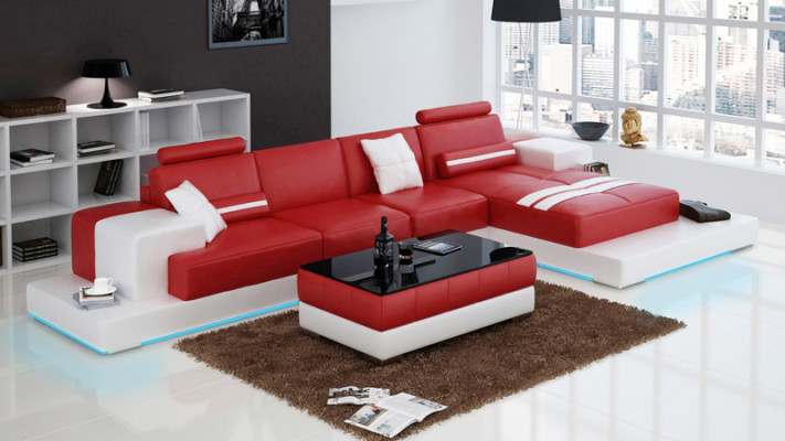 exclusive s Elegant corner sofa in L-shape red design for stylish living spaces