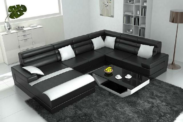 Corner sofa with USB Living landscape XXL Big Couch Upholstery Suite Corner Couches U-shape