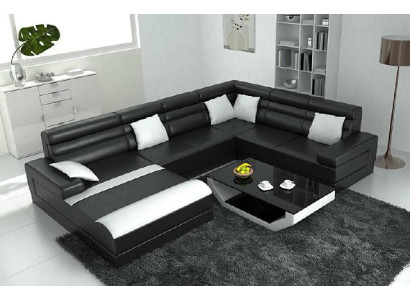 Corner sofa with USB Living landscape XXL Big Couch Upholstery Suite Corner Couches U-shape