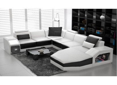 Living landscape Corner sofa Design Sofa with USB Upholstery Seat Corner U-shape White PHM110