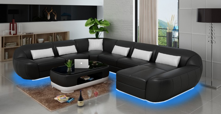 Get the Modern Luxury Leather U-shaped Corner sofa for your living room