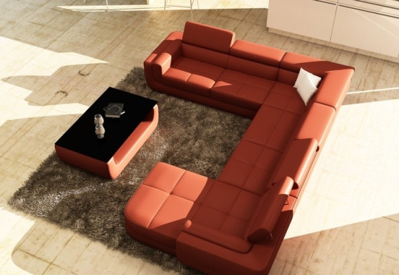 Designer sofa Seat Upholstery Corner leather sofa Living landscape Sofa with USB Upholstery new