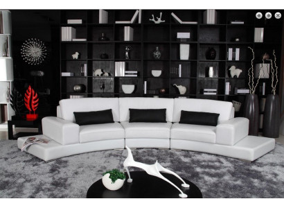 Leather sofa with USB Living landscape Corner sofa Eck Suite Design Modern Sofa A1130